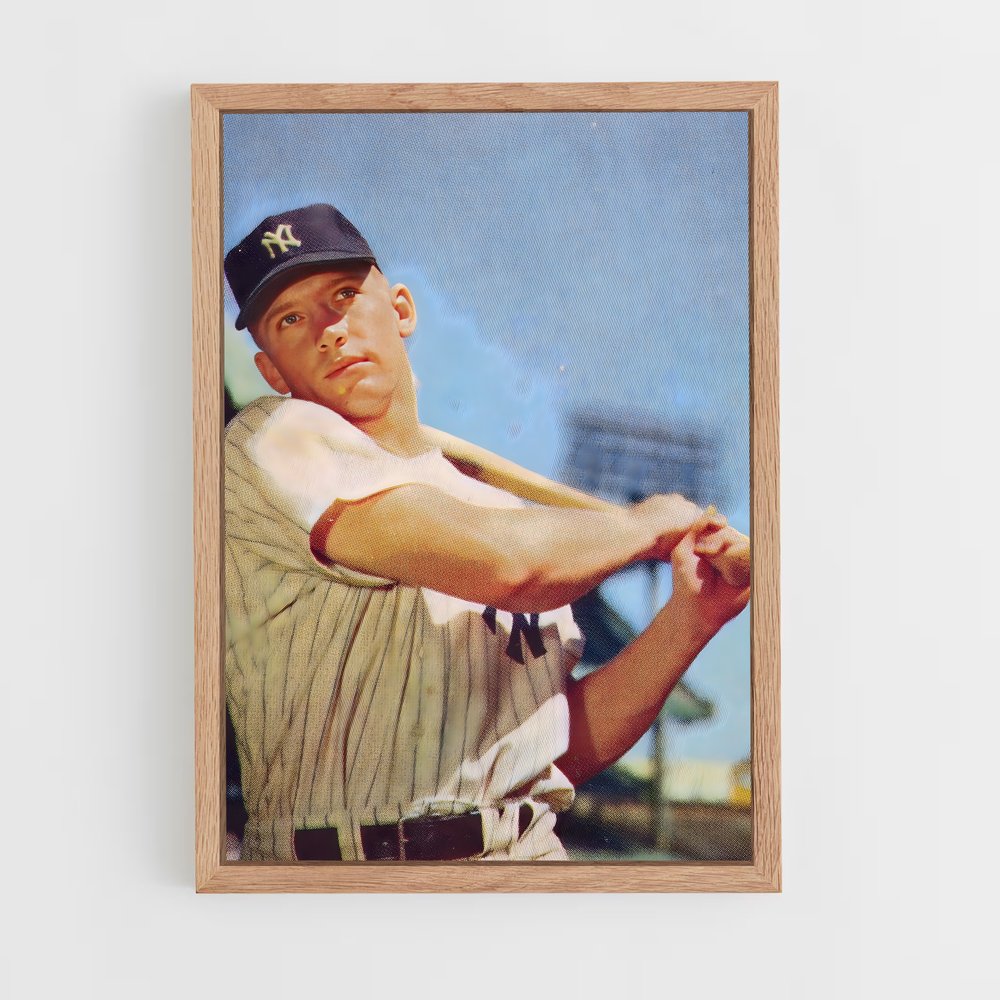 Poster Mickey de mantle batte – affiche Baseball (vue 4)